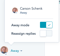 Set Chat Availability to Away Mode