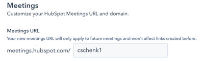 Edit HubSpot Meeting Link URL